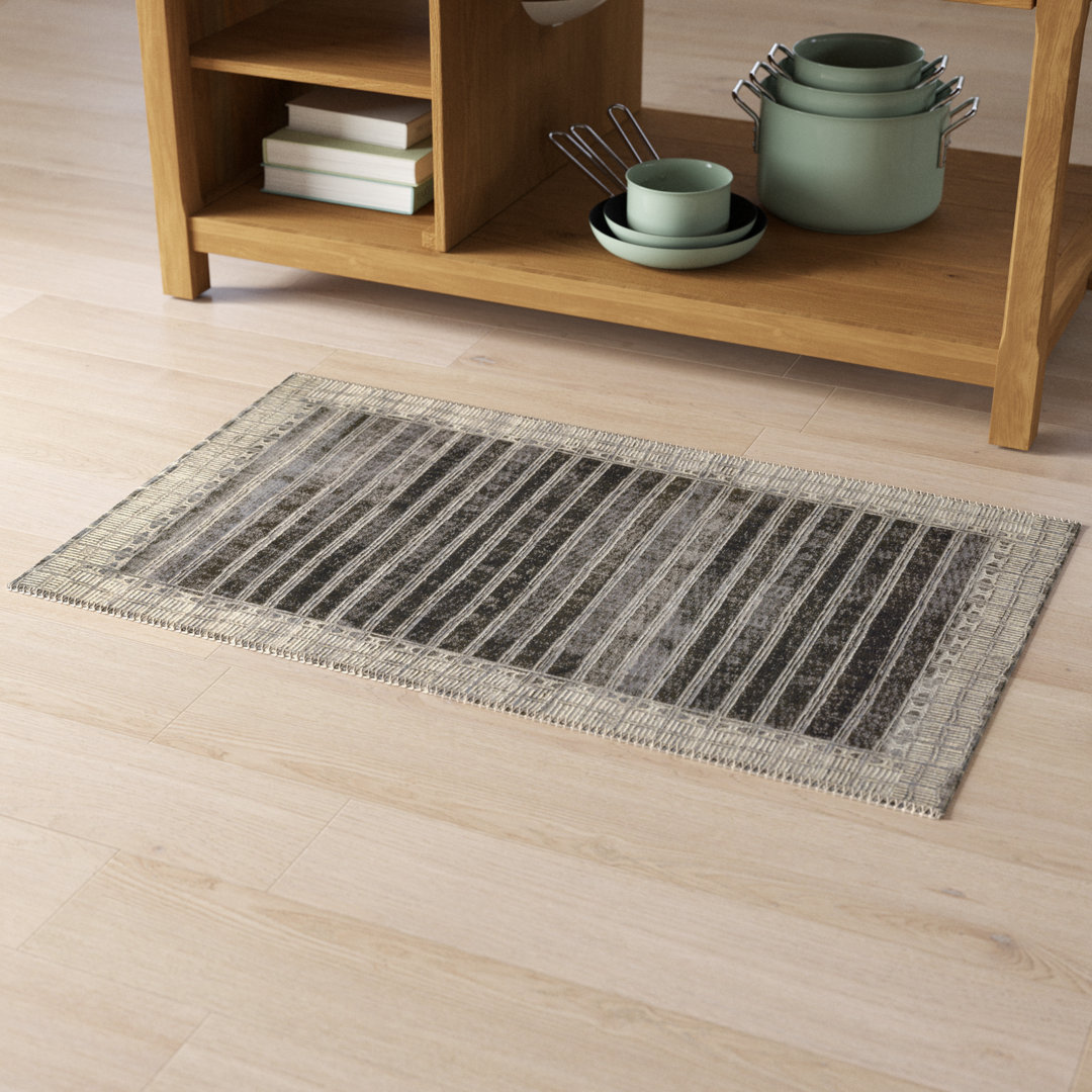 Boden Striped Charcoal/Ivory Indoor / Outdoor Area Rug